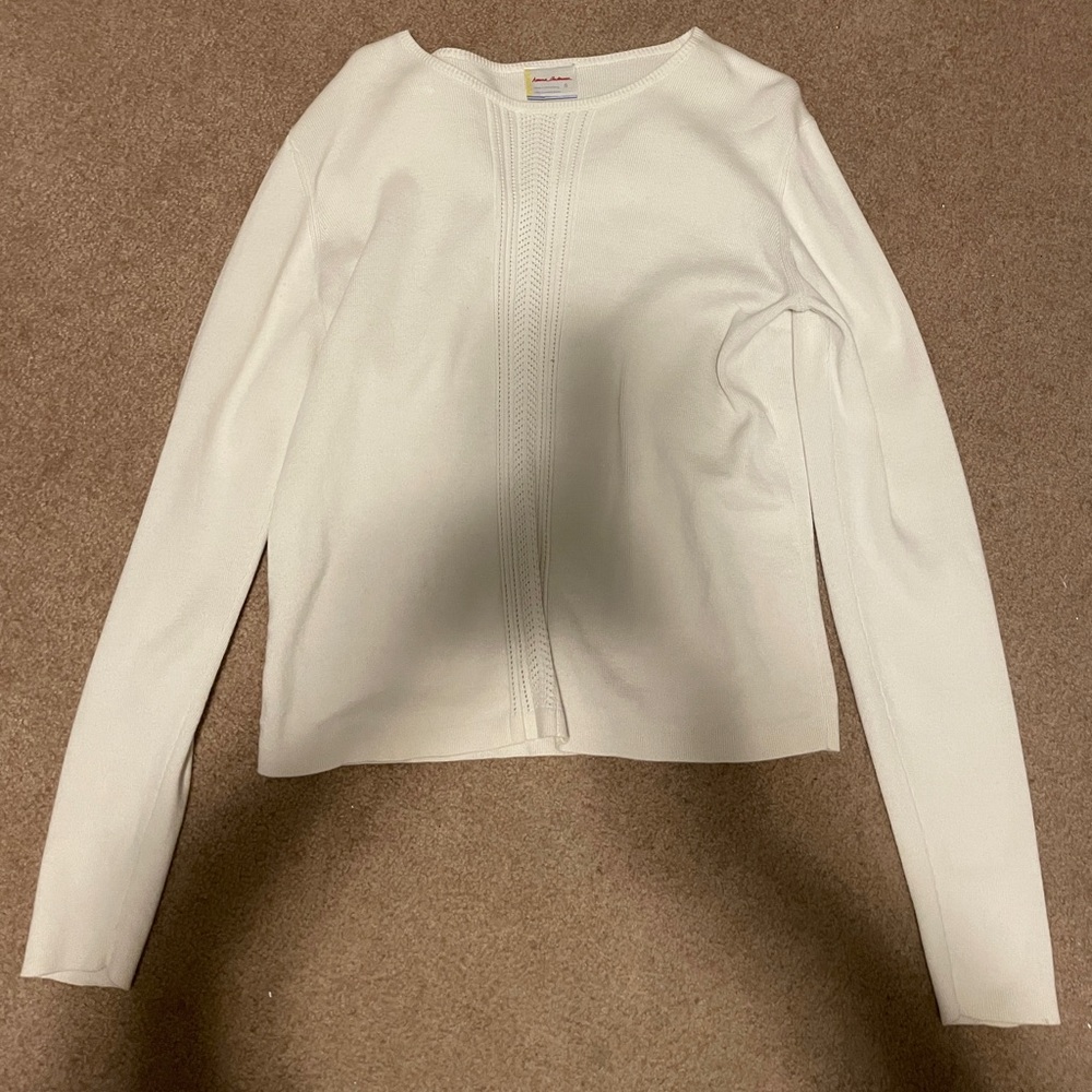 Hanna Andersson Womens Ivory / Cream cable knit sweater